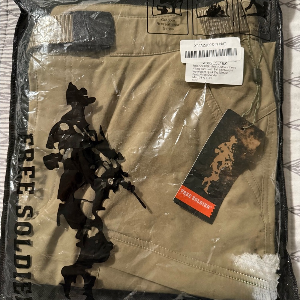 Free Soldier Men’s Tactical Cargo Pants with Belt - Size 38Wx30L - Color: Mud - Picture 3 of 6